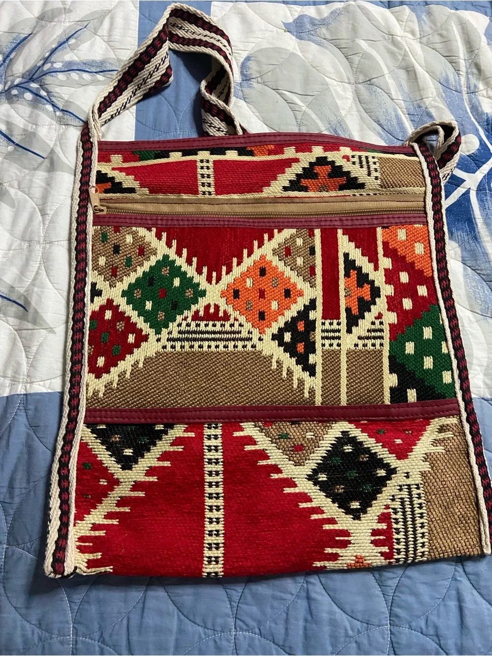 Multicolor Ethnic Tribal Aztec Slim Le HandMade Woven Tapestry KILIM Shoulder